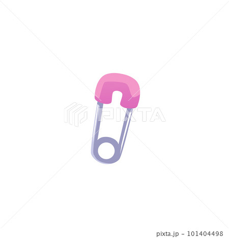 Pink cloth pin icon flat vector illustration isolated on white background. 101404498