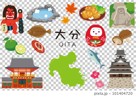 Oita Prefecture Tourist Attraction Specialty Product Material Set 101404720