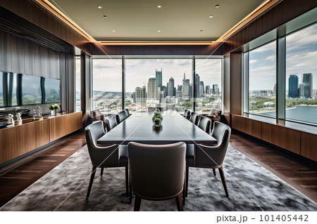 大きな窓のある広くて開放的な会議室 101405442