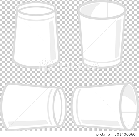 白い紙コップのイラストセット 101406060