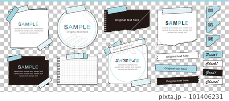 設計框架集用遮蔽膠帶固定的各種備忘錄紙 101406231