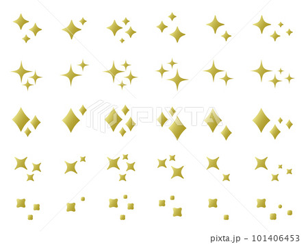 キラキラ星アイコンセット グラデーションのイラスト素材 [101406453