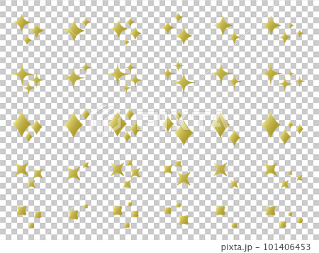 閃閃發光的星形圖標集漸變 101406453
