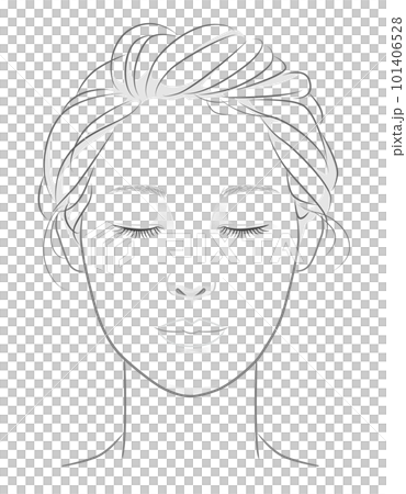 face of young woman with closed eyes face of young woman with closed eyes 101406528