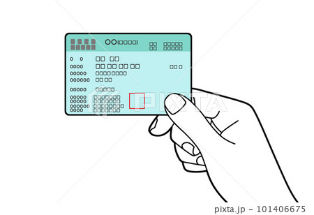 健康保険証を持つ手のイラスト 健康保険証を持つ手のイラスト 101406675