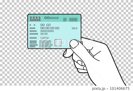 健康保険証を持つ手のイラスト 健康保険証を持つ手のイラスト 101406675