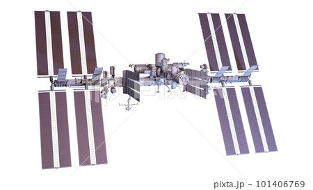 International Space Station Isolated. 3D rendering. Elements of this image furnished by NASA. 101406769