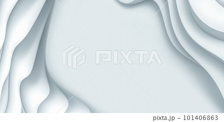 Abstract 3D White Background with Smooth Shapes and Lines 101406863