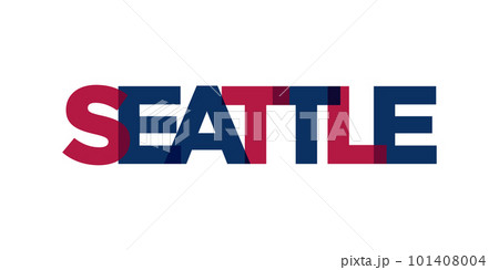 Seattle, Washington, USA typography slogan design. America logo with graphic city lettering for print and web. Seattle, Washington, USA typography slogan design. America logo with graphic city lettering for print and web. 101408004