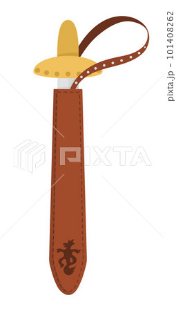 Vector knight sword icon. Fairy tale armor. Fairytale soldier sword. Cartoon medieval weapon illustration. 101408262