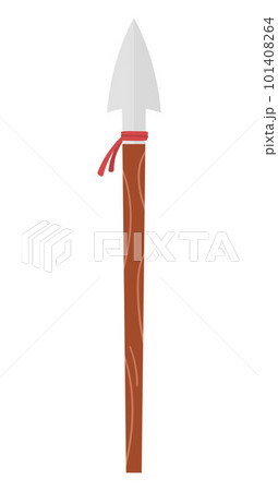 Vector spear icon. Fairy tale knight armor. Fairytale soldier sword. Cartoon medieval weapon illustration. 101408264