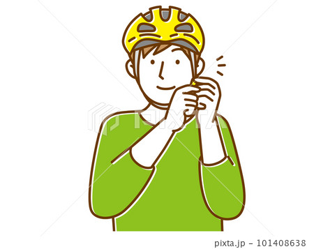 自転車のヘルメットをかぶる男性のイラスト 101408638
