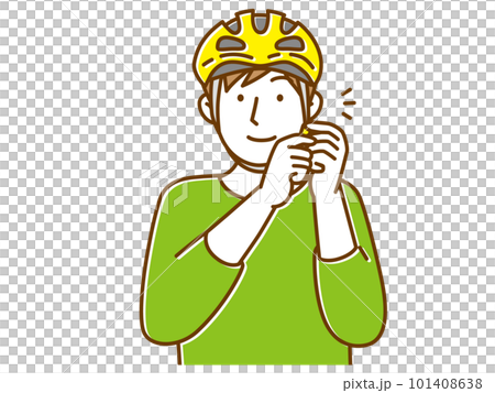 自転車のヘルメットをかぶる男性のイラスト 101408638