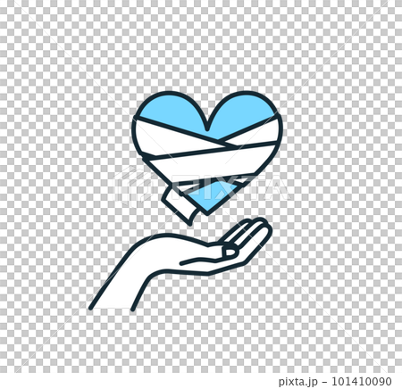心を治療する。傷ついた心を癒す。ハートのベクターイラスト素材。 101410090