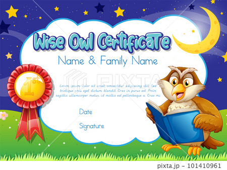 Certificate for kids template with customizable design with playful fonts 101410961