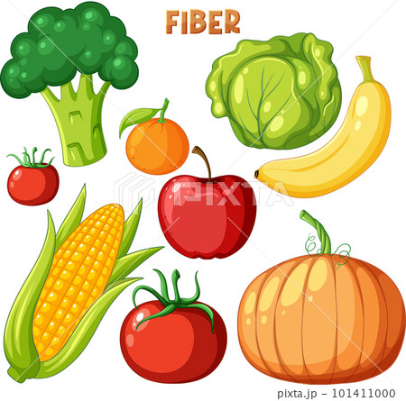 Vegetables and fruits fiber foods group 101411000