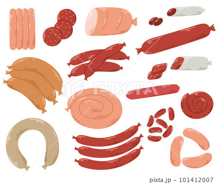Assortment of beef, pork and chicken sausages set 101412007