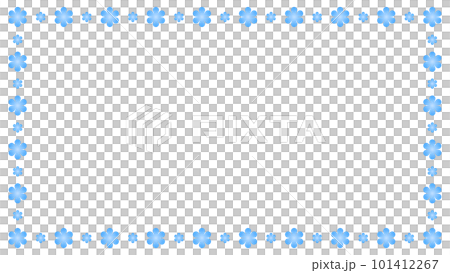 Light blue flower frame vector illustration material 16:9 Light blue flower frame vector illustration material 16:9 101412267