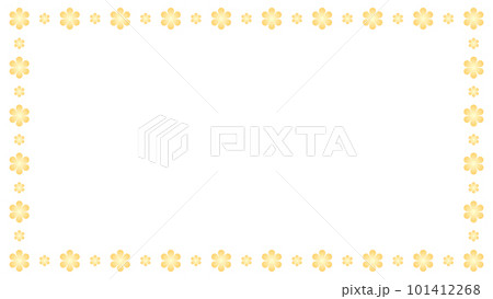 黄色のお花のフレーム　ベクターイラスト素材　16：9 101412268