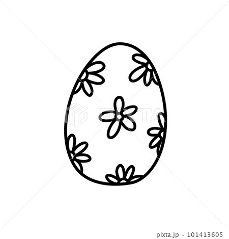 Cute decorated Easter egg isolated on white Cute decorated Easter egg isolated on white 101413605