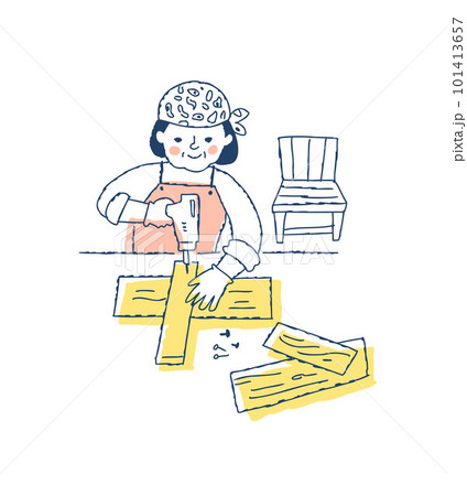 DIYをするシニア女性 101413657