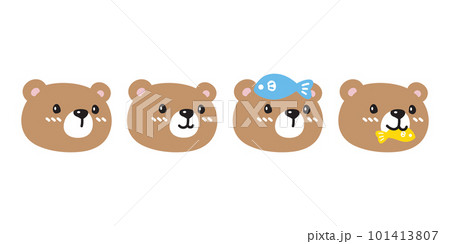 Bear vector polar bear icon face head character cartoon logo pastel teddy eating fish symbol doodle animal illustration isolated design 101413807