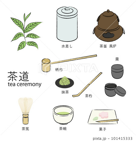 帶名字的茶道用具插圖集-插圖素材[101415333] - PIXTA圖庫