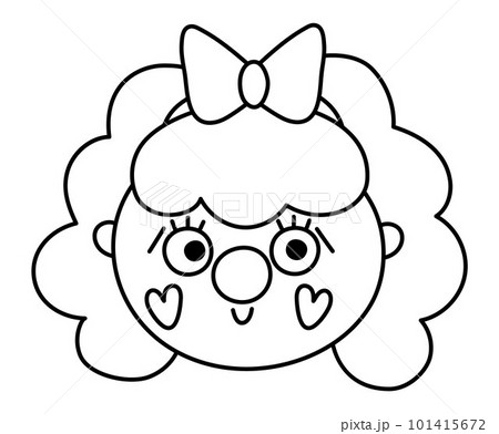 clown face clipart black and white