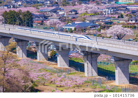 （山梨県）桃源郷の実験線路を走るリニアモーターカー 101415736