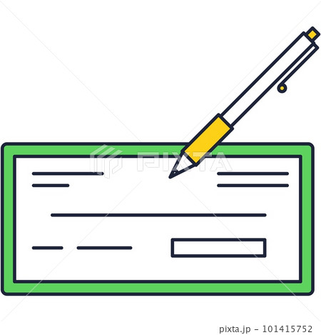 Cheque and pen icon vector bank checkbook 101415752