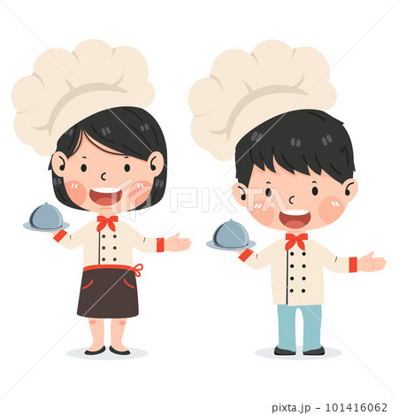 Happy Cute Kid In Chef Costume Happy Cute Kid In Chef Costume 101416062