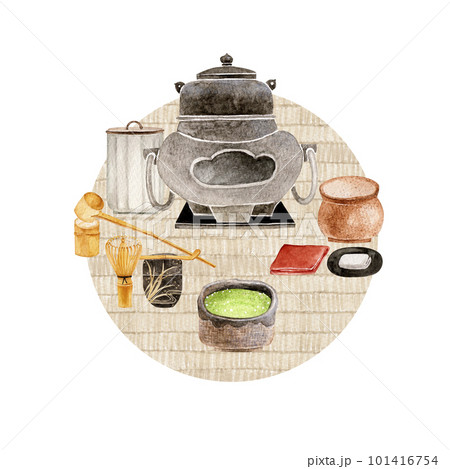 茶道の道具セット　水彩 イラスト 101416754