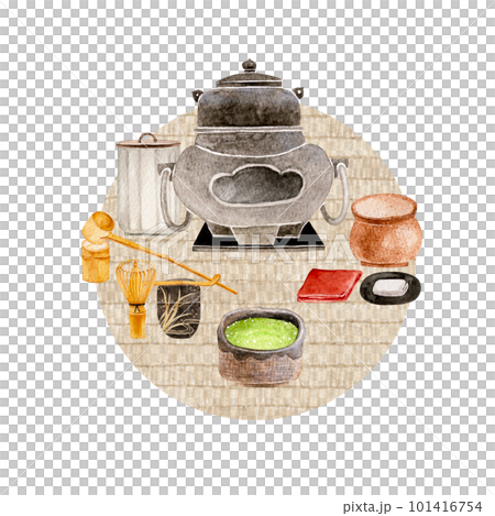 茶道の道具セット　水彩 イラスト 101416754