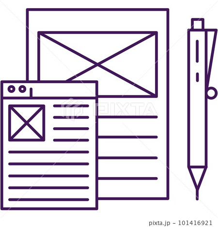 Vector paper document and pen icon pictogram Vector paper document and pen icon pictogram 101416921