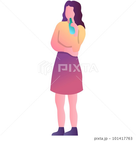 Woman holding drink bottle vector icon isolated 101417763