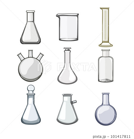 laboratory glassware set cartoon vector illustration 101417811