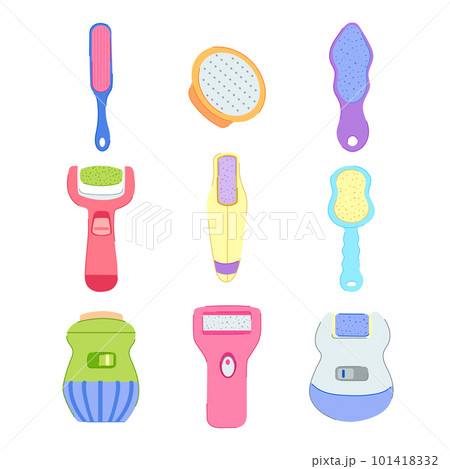 callus remover set cartoon vector illustration 101418332
