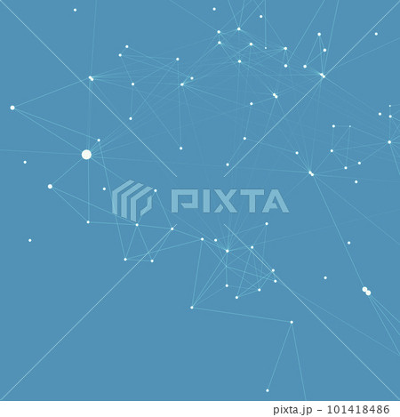 Vector abstract molecular structure on blue background. Cover template design. Vector technology illustration 101418486