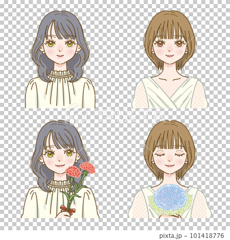 A woman's face with flowers A woman's face with flowers 101418776
