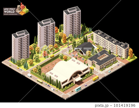 Vector isometric city map Vector isometric city map 101419196