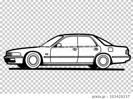 懐かしめ国産セダン 塗り絵風 自動車イラスト 懐かしめ国産セダン 塗り絵風 自動車イラスト 101420237