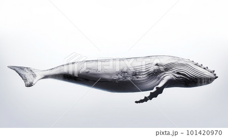 白背景のクジラ 101420970