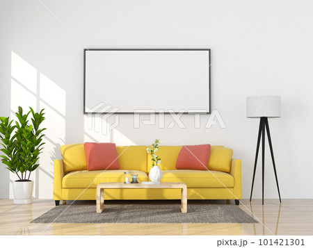 mock up poster frame interior living room background, 3D render mock up poster frame interior living room background, 3D render 101421301