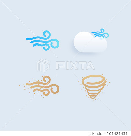Set of different weather icons. Cloud, rain,moon, lightning,sonwflake. Vector illustration 101421431