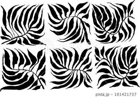 Tropic Leaves Black Silhouette Set 101421737