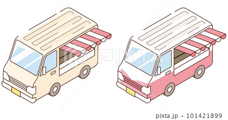 かわいいキッチンカー アイソメトリック かわいいキッチンカー アイソメトリック 101421899