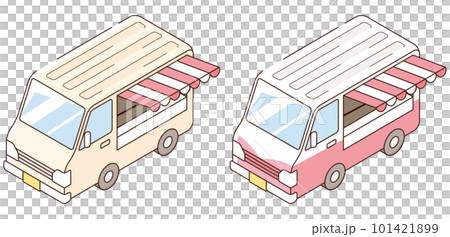 かわいいキッチンカー アイソメトリック かわいいキッチンカー アイソメトリック 101421899