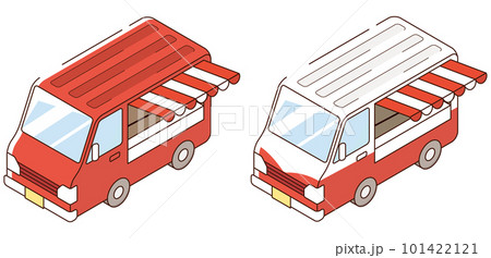 かわいいキッチンカー アイソメトリック かわいいキッチンカー アイソメトリック 101422121
