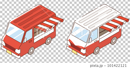 かわいいキッチンカー アイソメトリック かわいいキッチンカー アイソメトリック 101422121