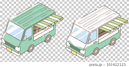 かわいいキッチンカー　アイソメトリック 101422123